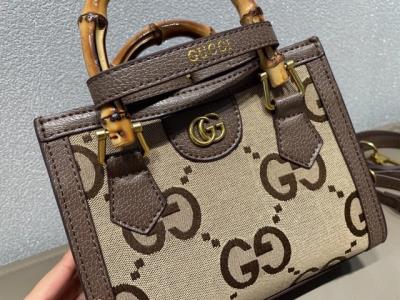 wholesale quality gucci ladies canvas bag with bamboo joint handle small