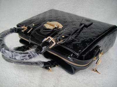 discount louis vuitton handbags monogram vernis m93756 black wholesale