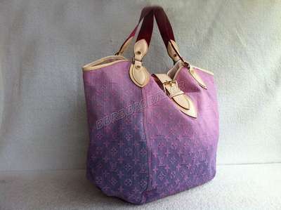 discount louis vuitton handbags monogram denim m40415 pink blue wholesale