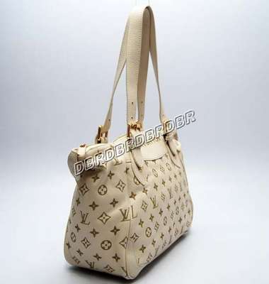 Discount Louis Vuitton Handbags Leather M41155 beige white Wholesale