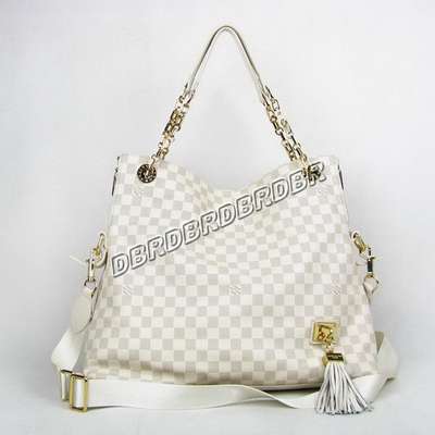 Discount Louis Vuitton Handbags Leather N95130 beige white Wholesale