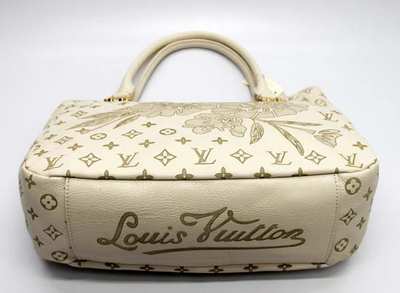 discount louis vuitton handbags leather m98032 beige white wholesale