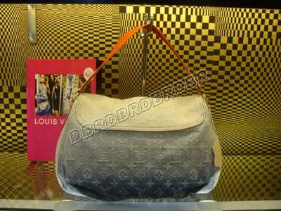 discount louis vuitton handbags monogram denim m40417 dark blue wholesale