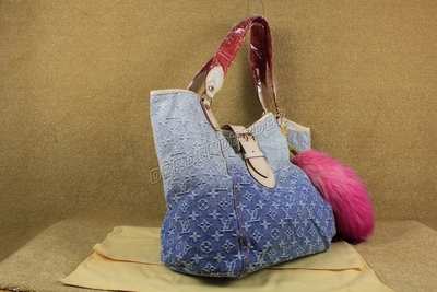 discount louis vuitton handbags monogram denim m40414 blue wholesale