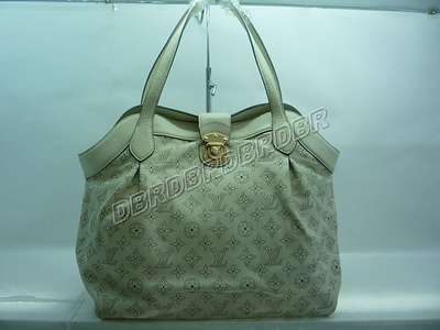 Discount Louis Vuitton Handbags Monogram Mahina M93078 beige white Wholesale