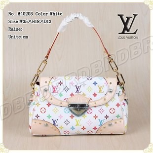 Discount Louis Vuitton Handbags Monogram Multicolore M40203 white Wholesale