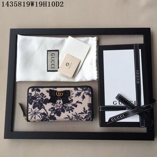 Gucci Wallet 1435819 White with Black Flower 35747