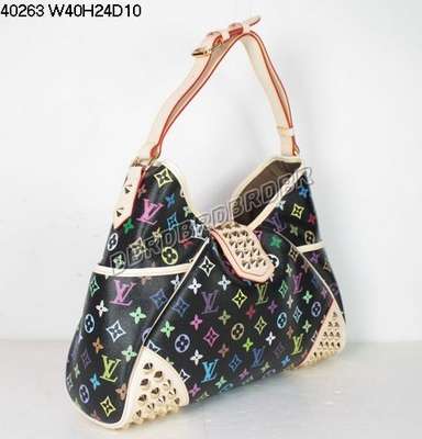 discount louis vuitton handbags monogram multicolore 40263 black pink wholesale