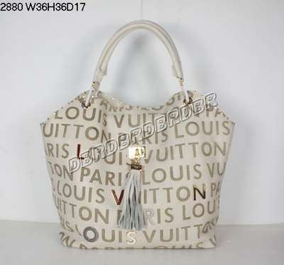 Discount Louis Vuitton Handbags Leather 2880 beige white Wholesale