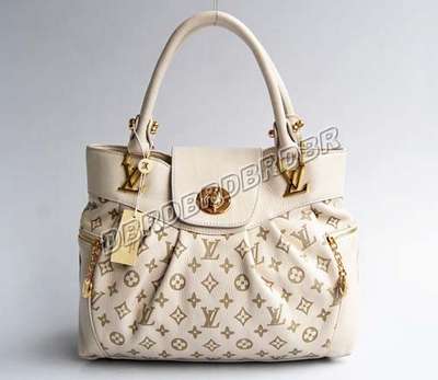 Discount Louis Vuitton Handbags Leather M98874 beige white Wholesale