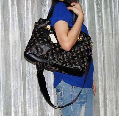 discount louis vuitton handbags leather m95824 monogram black wholesale