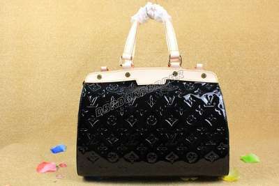 discount louis vuitton handbags monogram vernis m91619 black/gray wholesale