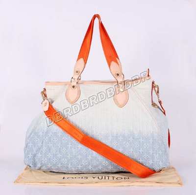 discount louis vuitton handbags monogram denim m40411 light blue wholesale