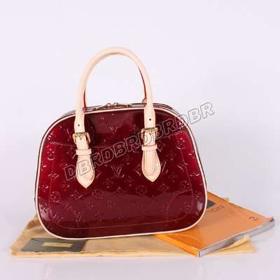 Discount Louis Vuitton Handbags Monogram Vernis M93513 purplish red Wholesale