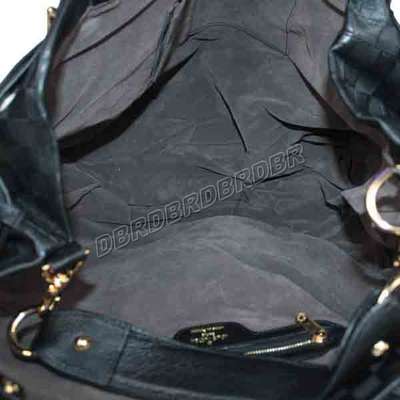 discount louis vuitton handbags leather 95516 black/gray wholesale